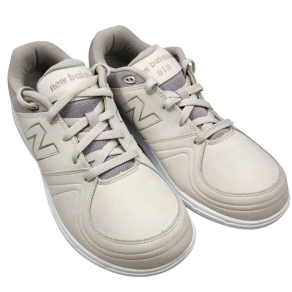 NEW BALANCE 813 White Leather Sneaker Women Sz‎ 12.5 Walking Shoes Comfy ROLLBAR